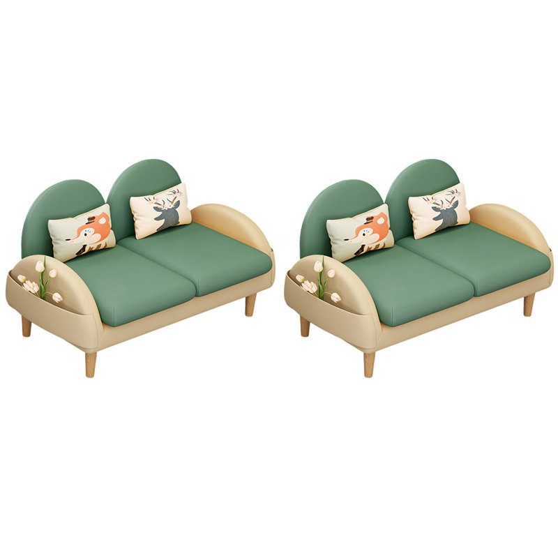 Casual Coffee Shop Dessert Shop Restaurant Bench Faux Leather Upholstered Bench, Sea Green