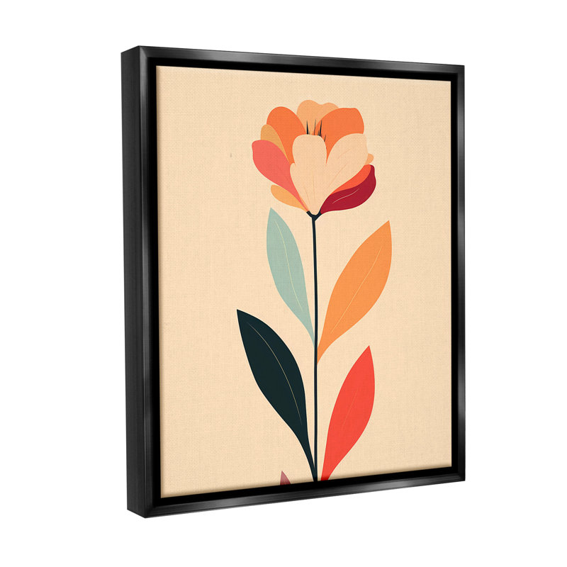 «Retro Hue Flower Floater Frame» par Walker Noble sur, Cadre flottant noir de jais, H 21 po x l 17 po