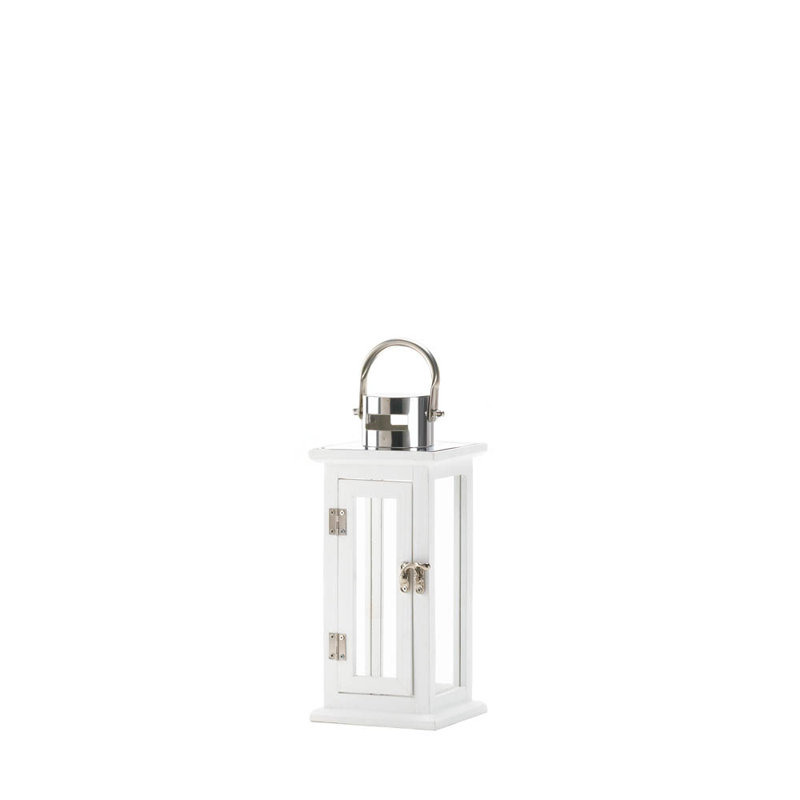 Tabletop Lantern, 20.62: H x 8" W x 5" D, White