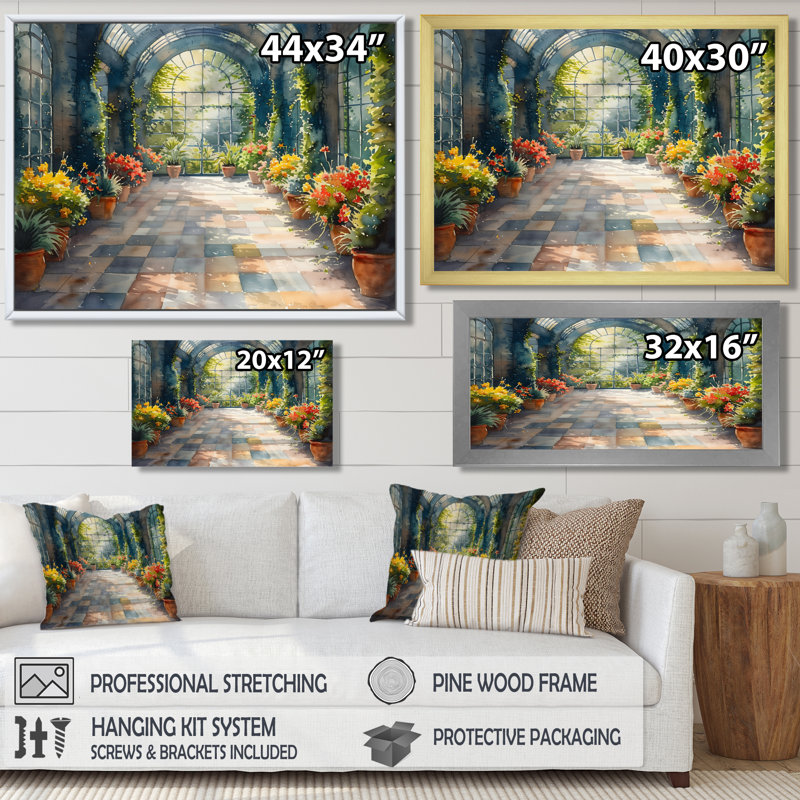 Fleurs jaunes et jaunes en fleurs - Décoration murale fleurs, Cadre flottant noir, bois massif, H 30 po x l 40 po