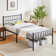 Minimalist Metal Bed Frame with Slatted Headboard