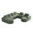 Clasien Boneless Modern Chenille Curved Sectional Sofa with Double Cushion Comfort and Neck Pillow Support-115751553
