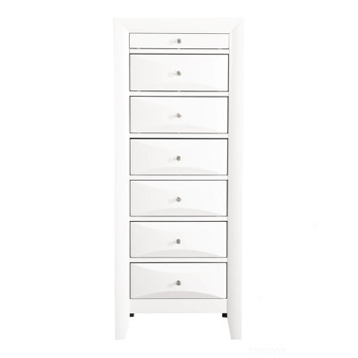 Commode pour femme 7 tiroirs Marilla, blanc
