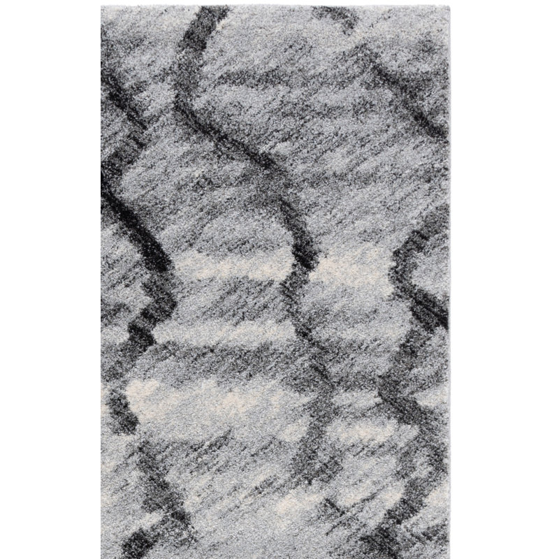 Tapis abstrait Retro 2144 Performance, Gris, Rectangle 3 pi x 5 pi