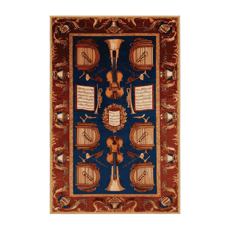 Tapis brun français lavable à la machine, Rectangle 6 pi x 9 pi