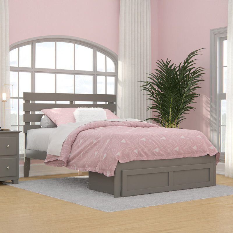 Lit plateforme avec rangement sous le lit Jaqson, Blanc, Double
