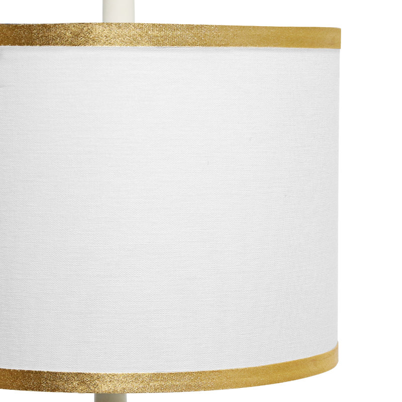 Jahsun 27‘’ Modern White/ Gold USB Table Lamps with LED Bulbs (Set of 2)
