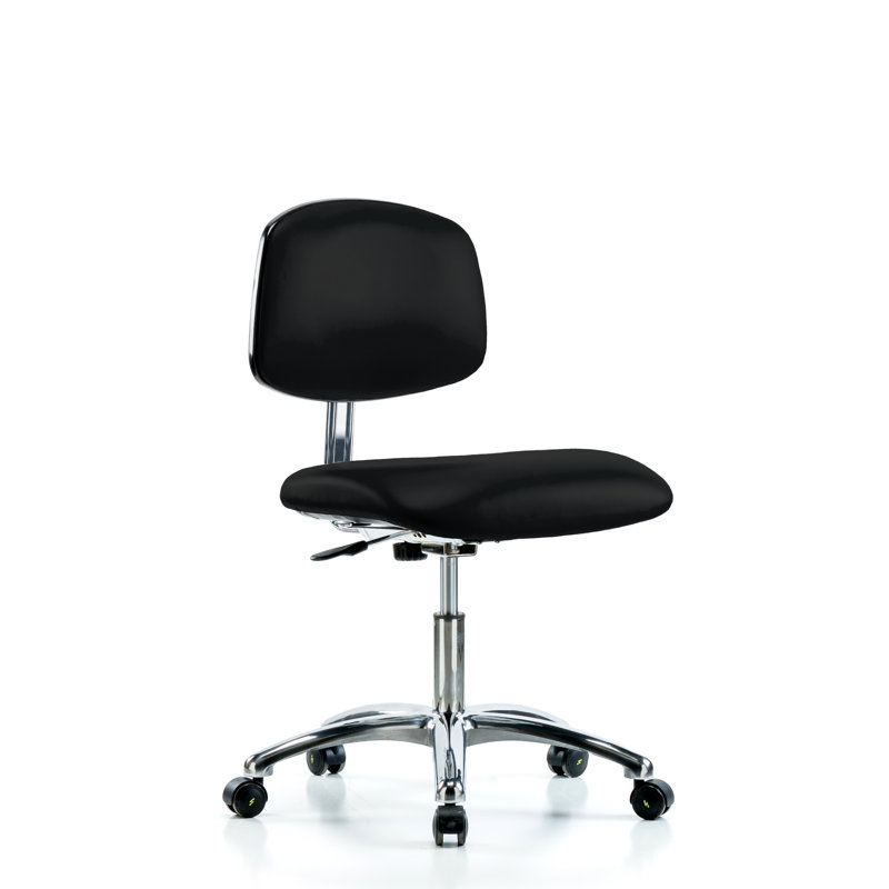 Destiney Vinyl Task Chair, ESD Blue Vinyl, ESD Casters