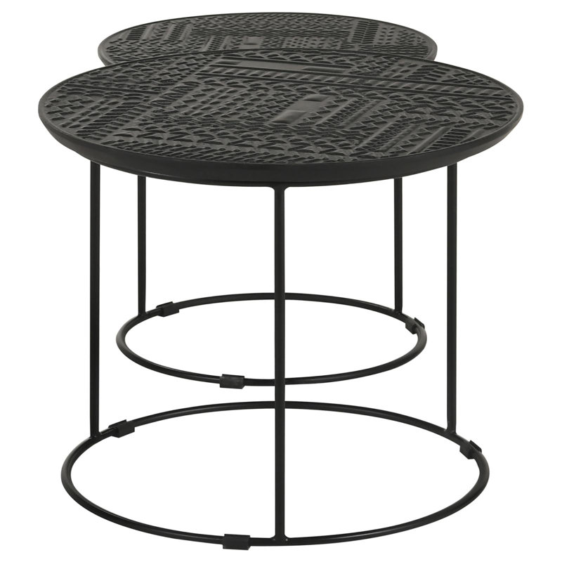 Table gigogne 2 pièces noir mat
