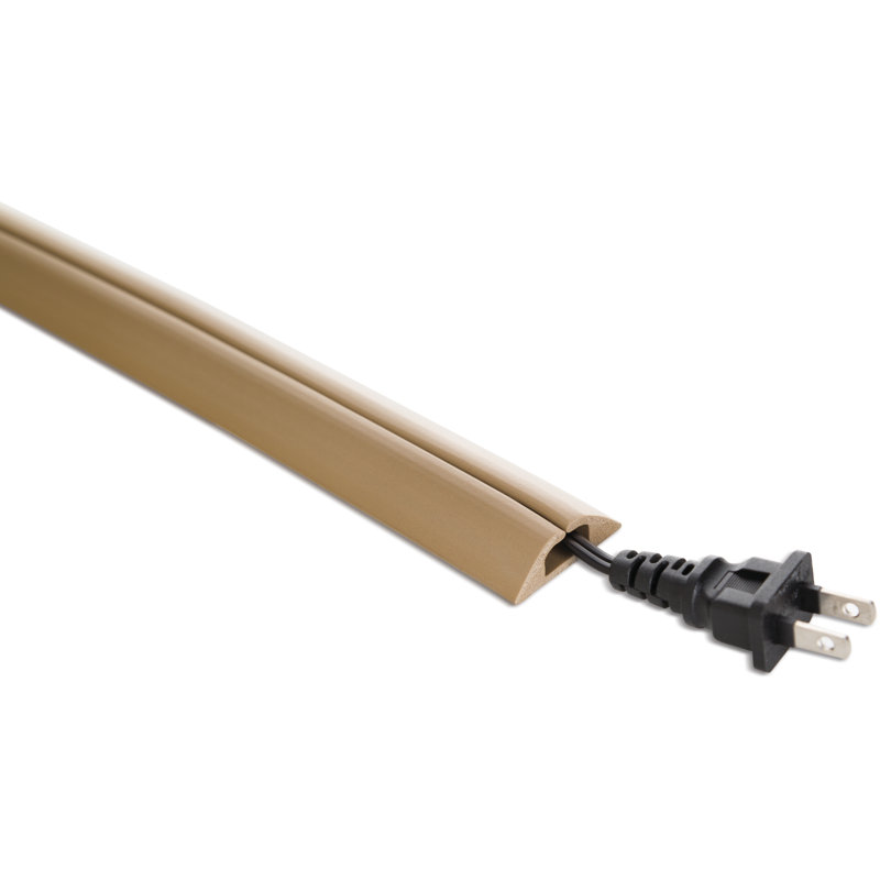 Beige Compact Cord Cover Cable Protector, 5 Ft