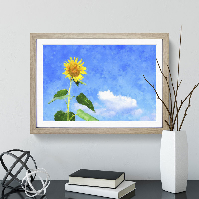 Sunflower Vol.3 - Picture Frame Painting, Oak Framed, 48cm H x 65cm W x 2cm D