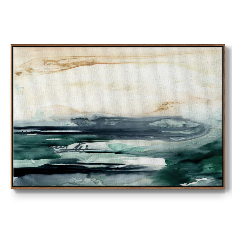 Sea Foam Flow II, reproduction d'art sur toile, H 25 po x l 37 po x P 2 po, Noyer