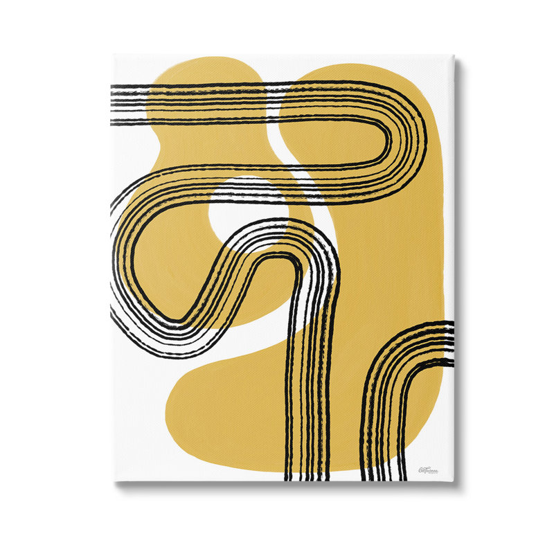 "Curved Stripes on Shapes", art mural par Cat Thurman Designs, H 30 po x l 24 po