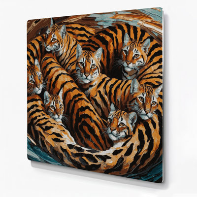 «Cats Toyger», art mural en métal noir