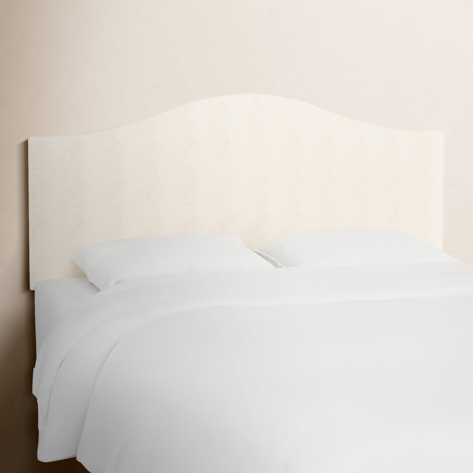 Hermosa Upholstered Panel Headboard, Zuma White Textured Linen, Full