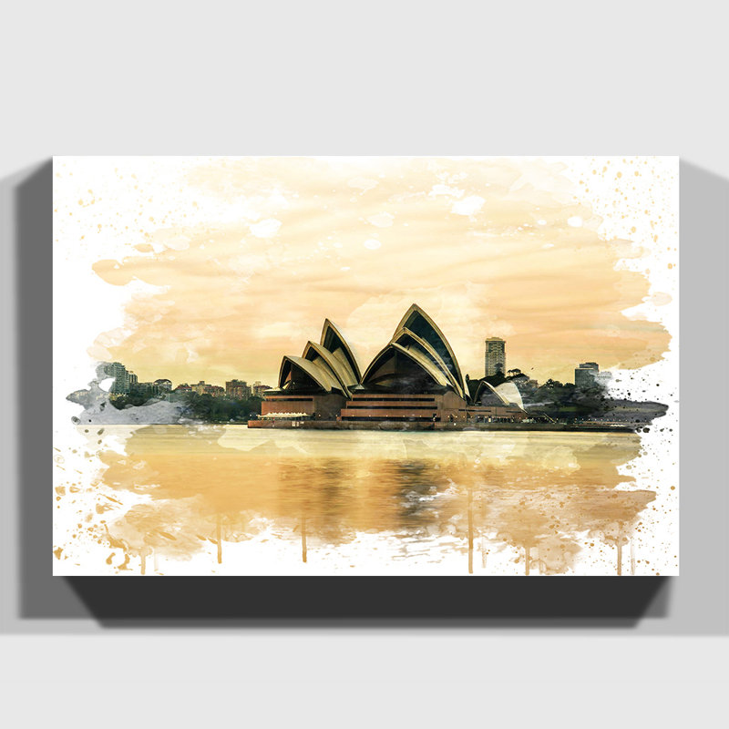 Sydney Opera House Harbour Australia 8 - Wall Art, 50cm H x 76cm W, Wrapped Canvas