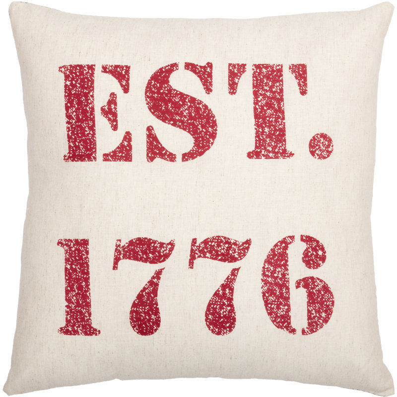 Hatteras 18" Square Patriotic Cotton Blend Throw Pillow