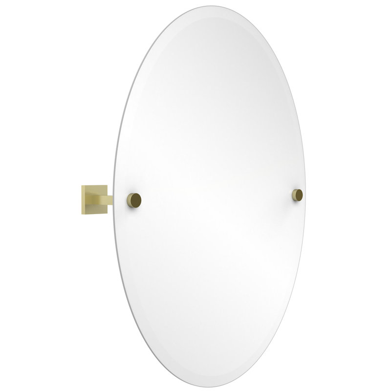 Haranu Wall Mirror with Shelves, Satin Brass