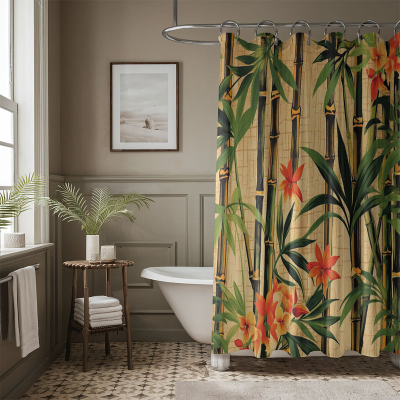 Rideau de douche standard 1 pièce Old-World Island, H 74 po x l 71 po