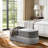 Oval Upholstered Fringe Storage Bench-645844916