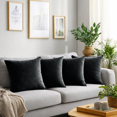 Crushed Velvet Cushion Cover Set (Set of 4)
