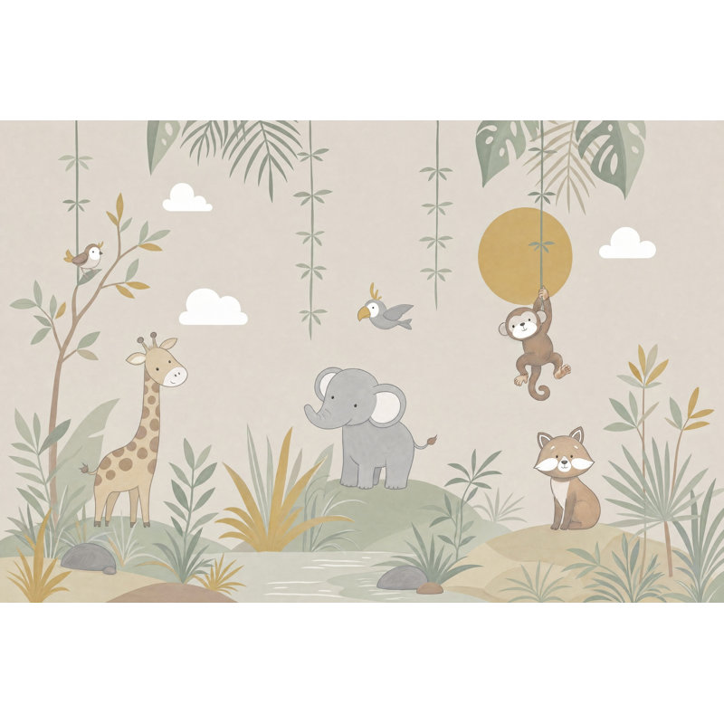 Papier peint Jungle Safari, Textured Non-Pasted, 100"x96"