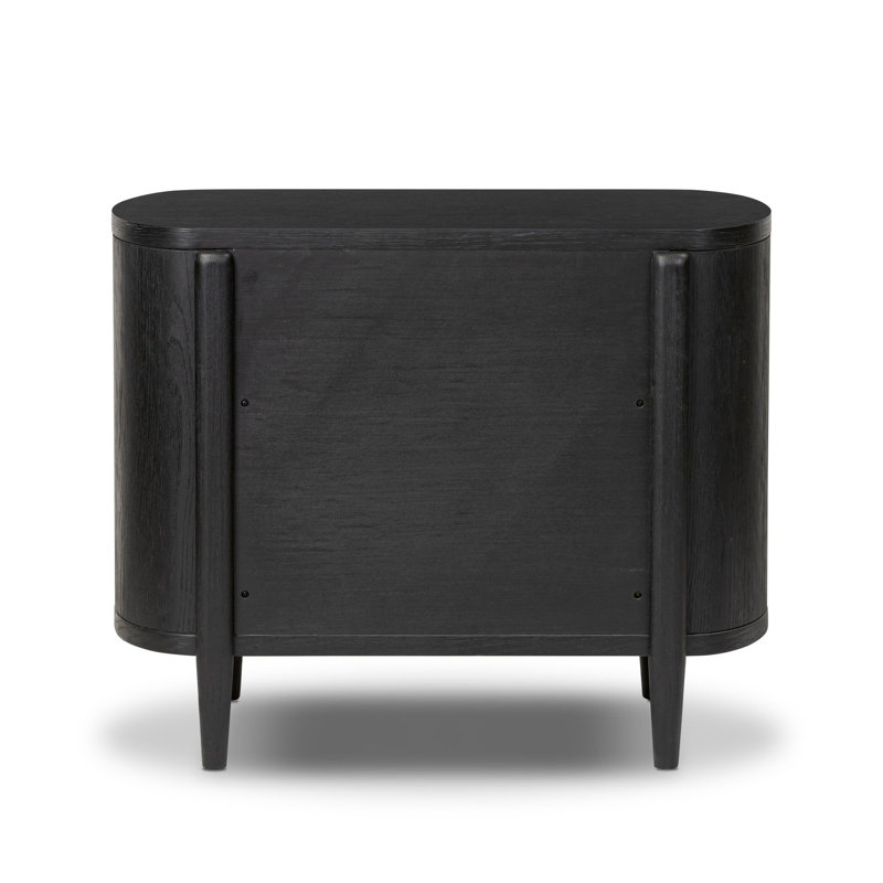 Tolle Nightstand-Drifted Matte Black Veneer