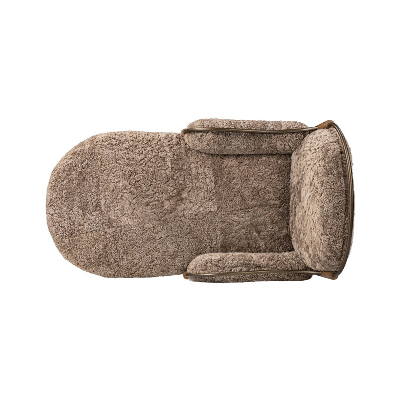 Demi Chaise, Taupe Shearling