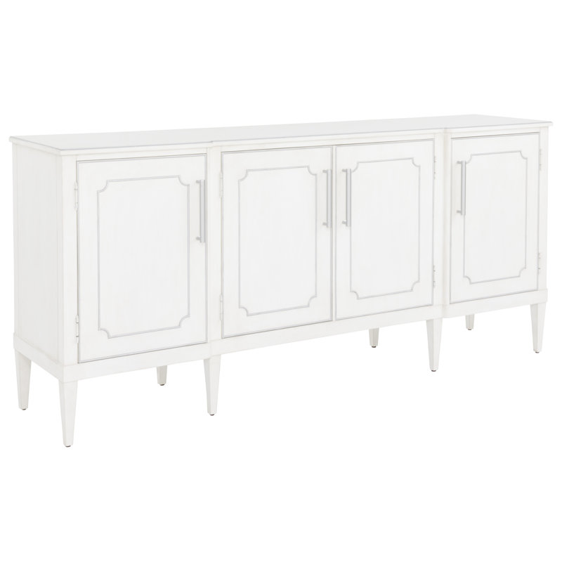 Camille 79.5" Credenza, Linen/Antique Pewter