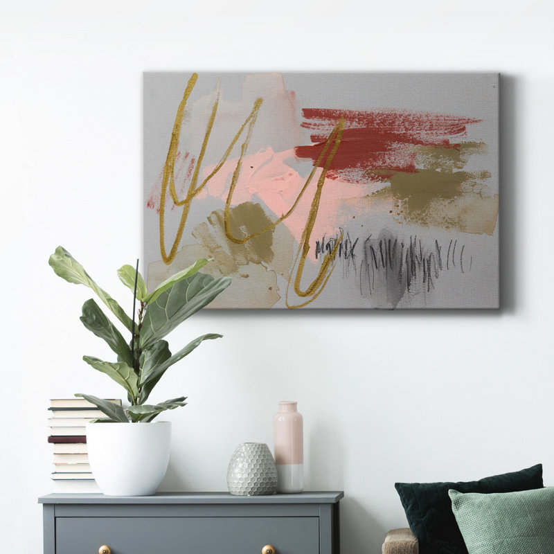 Scribbles & Paint II - Wrapped Canvas Print, 27" H x 18" W x 1" D