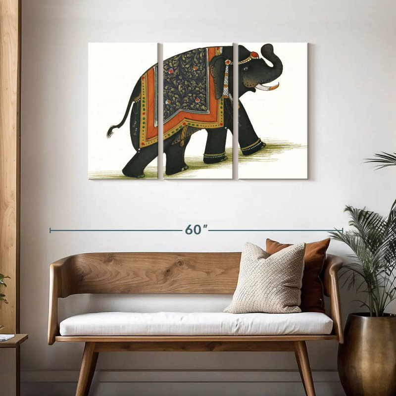 Brampt India Elephant I Light, 28" H x 45" W