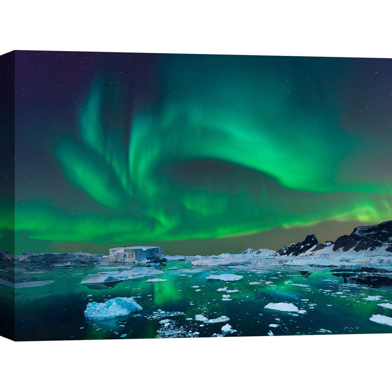Aurora Borealis, Iceland 1 Piece Wrapped Canvas Wall Art, 50cm H x 70cm W x 4cm D