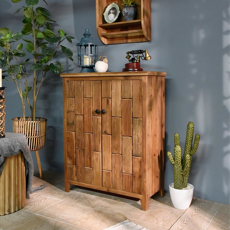 Banc de rangement en bois manufacturé brun
