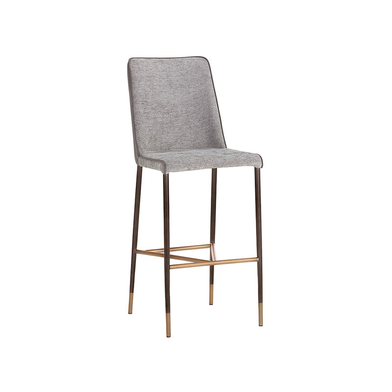 Klaus Upholstered Stool, Gray/Taupe, Counter Stool (25.75" Seat Height)