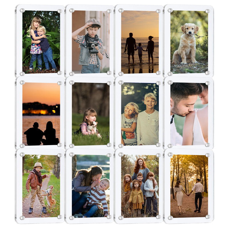 Cadre photo magnétique en acrylique pour réfrigérateur (paquet de 12)