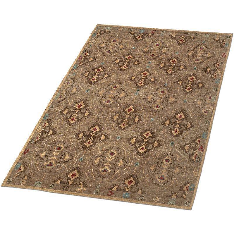 Samkara Wool Oriental Area Rug in Brown/Taupe, Rectangle 12' x 16'