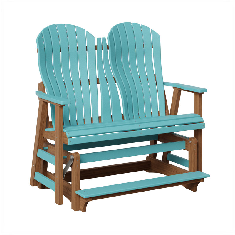 Contour Outdoor Glider, Aruba Blue, Antique Mahogany