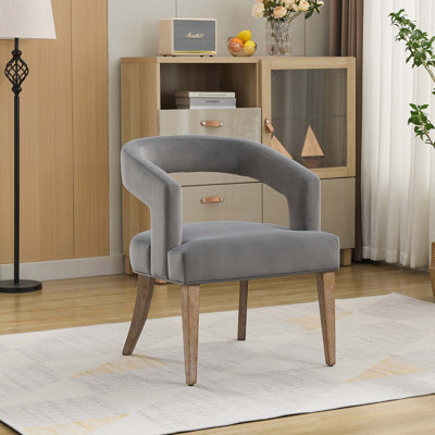 25.8"W Modern Accent Chair,Upholstered Reading Chair With Wood Legs