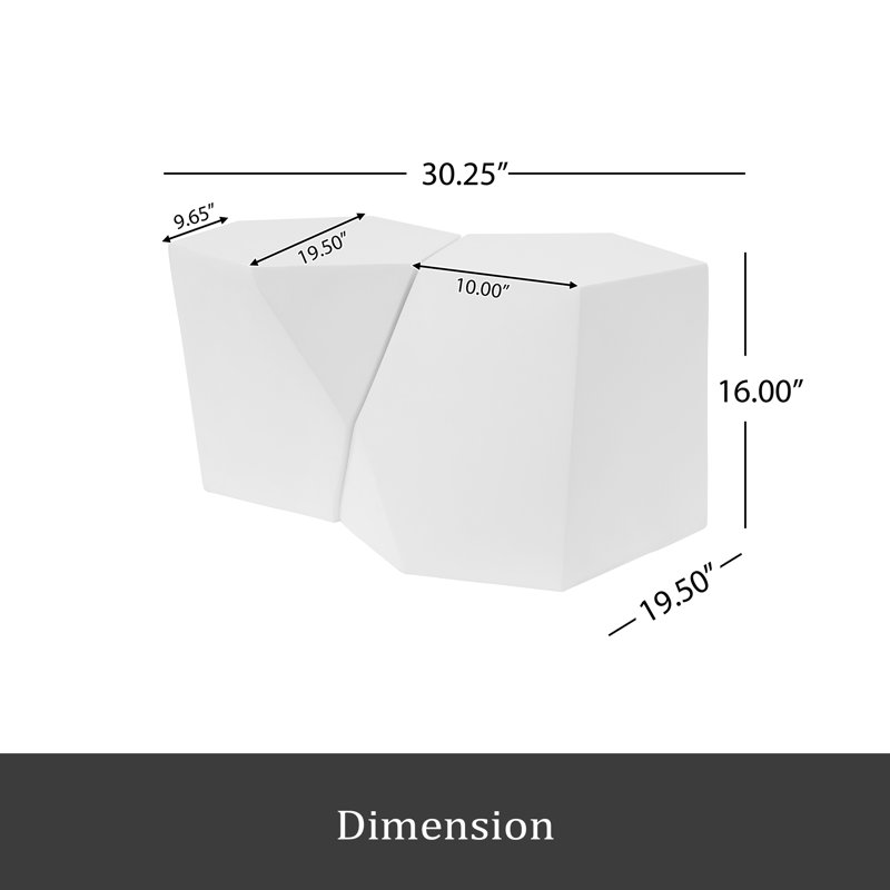 MODERN MGO COFFEE TABLE SET, White