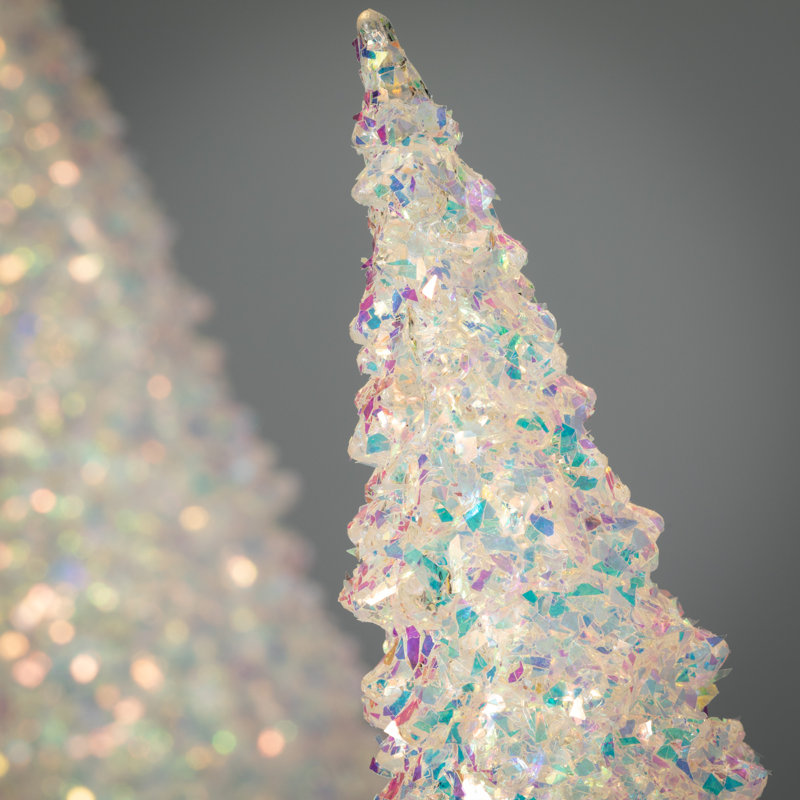 21"H And 17"H Led Confetti Cone Tree Set; Multicolored