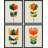 " Mid-Century Modern Retro Botanical Flower Garden " 4 - Pieces-90605153-119018398