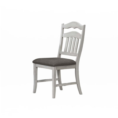 Antique White Side Chairs Ladder Back 2Pc Dining Chairs