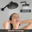 Pomme de douche ronde à haute pression à angle réglable avec valve brute noire