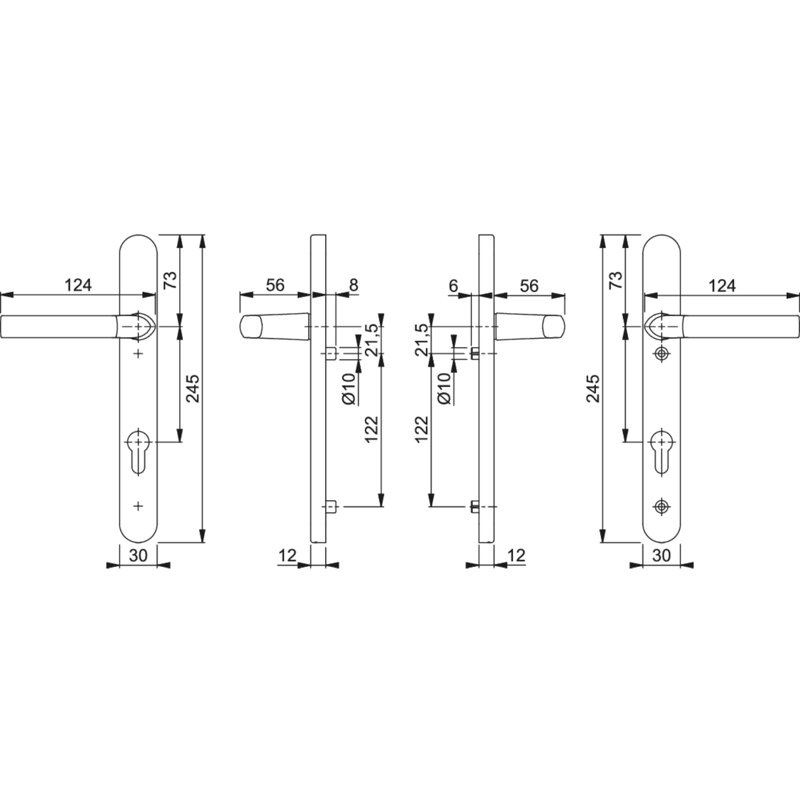 Right Door Handle, Aluminium Gold