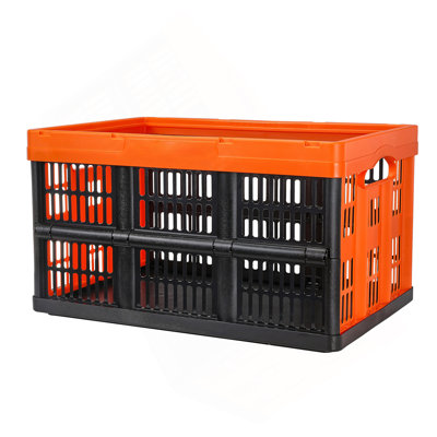 Plastic Collapsible Storage Basket, 45L 3 Packs, Folding Stackable Storage Containers/Bins With Handles, Large Heavy Duty Containers For Clothes, Toys, Books, Snack, Shoes And Grocery Organizing