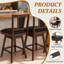 Tabouret de comptoir pivotant en similicuir 26 "avec des pieds en bois massif Desouza