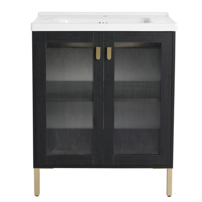 Tulahassee 27.89'' Single Bathroom Vanity with Ceramic Top