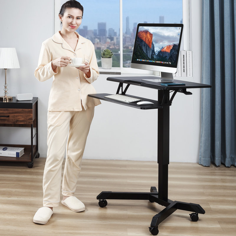 30'' H x 25.6'' W Laptop Cart with Wheels