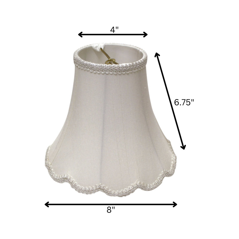 Abat-jour cloche en soie 6,75 po, Blanc
