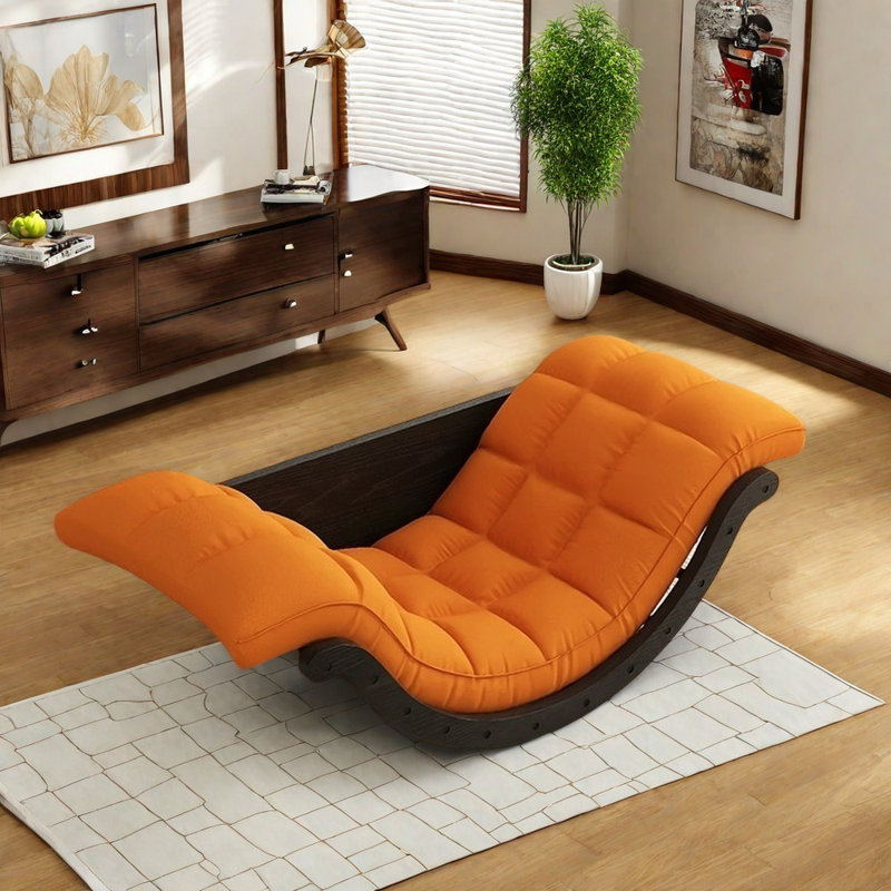 Chaise berçante moderne de haute qualité, Orange, Noir, noir, noir, noir
